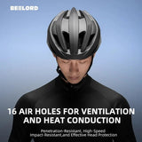 BEELORD Cycling Helmet with Rechargeable LED Safety Light Bike Helmets For Men Women Removable Mountain Road Bike Bicycle Helmet