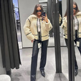 BMURHMZA Winter Women's Fashion Hot Selling New Imitation Lamb Wool Loose Thickened Cold Coat