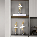 Ballet Dancer Ornament Modern Resin Ballerina Figurines Creative Art Ornaments No Fade Home Decor Elegant For Bookshelf Bedroom