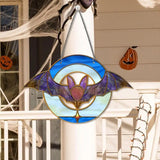 Bats Door Decor Halloween Stained Acrylic Window Sign With Suction Hook Halloween Decorations Party Favor Bat Decors For Witch