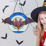 Bats Door Decor Halloween Stained Acrylic Window Sign With Suction Hook Halloween Decorations Party Favor Bat Decors For Witch