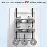 Behind Door Shelf No Drilling Door Rack With Multi Hooks Home Storage Arrangement Of Hooks For Bathroom Bedroom Living Room Stud