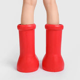 Big Red Knee High Boots Round Toe Balloon Slip on Ladies Casual Boots 2023 New Solid Color Brand High Quality Boots Fashion