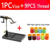 Bimoo 360° Rotation Hardened Steel Jaws Fly Tying Vise W/ Heavy Pedestal Base Jig Lure Making Tool Fishing Flies Tying Tool Kit