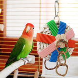 Bird Shredding Toys Parakeet Shredding Toys Colorful Foraging Toys For Parakeets Straw Shredding Toys With Metal Hook Garden