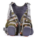 Blusea Mesh Fly Fishing Vest Backpack Breathable Multi Zipped Pockets Breathable Mesh Convenient Open Side Outdoor Fishing Vest