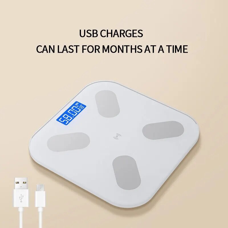 Body Fat Electronic Scale APP Smart Electronic Bluetooth Scale Rechargeable Multiple Colors Optional Fat Scale Accurate