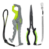 Booms Fishing F03 Pliers Fish Gripper Set Long Nose Hook Remover High-Carbon Stee Line Cutter Scissors with Lanyard Fishing Tool