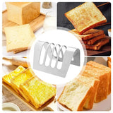 Bread Slice Rack 4 Or 6 Slots Stainless Steel Toast Rack Food Cooling Rack Rectangle Non-Stick Loaf Stand Organizer Food Cooling