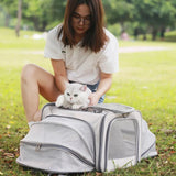 Breathable Travel Cat Bag Wheels Transporter Large Space Mesh Cats Backpack Carrying Shoulder Outgoing Para Perros Pet Carrier