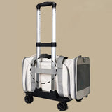 Breathable Travel Cat Bag Wheels Transporter Large Space Mesh Cats Backpack Carrying Shoulder Outgoing Para Perros Pet Carrier