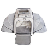 Breathable Travel Cat Bag Wheels Transporter Large Space Mesh Cats Backpack Carrying Shoulder Outgoing Para Perros Pet Carrier