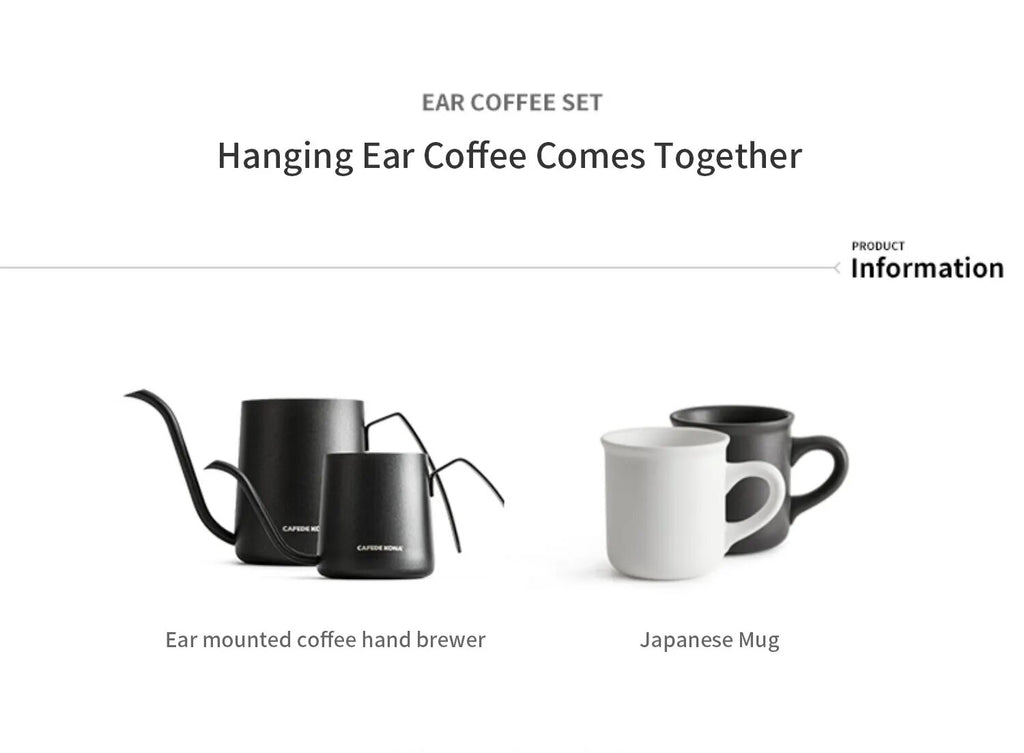 CAFEDEKONA Coffee Hanging Ear Filter Bag Disposable Drip Coffee Filter Bag for Home Office Travel Camping