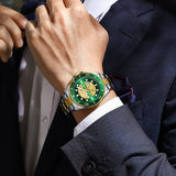 CAYON Watches Imitated Mechanical Design Quartz Clock Men Stainless Steel Band Luminous 30M Waterproof Watch For Male Relogio