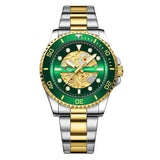 CAYON Watches Imitated Mechanical Design Quartz Clock Men Stainless Steel Band Luminous 30M Waterproof Watch For Male Relogio