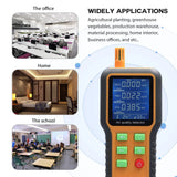 CO2 meters Air Quality Monitor Detector LCD Display with Backlit Carbon Dioxide TVOC HCHO Temperature Humidity Detect Sensor