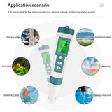 COM-600 7 in 1 PH TDS EC ORP Salinity  S. G Temp Meter Water Quality Monitor Tester IP67 for Drinking Water, Aquariums PH Meter