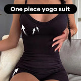 CZGUKE Women Yoga Rompers Sexy One Piece Spaghetti Strap Tummy Control Padded Sports Bra JumpSuits