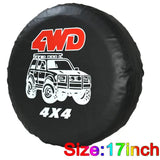 Car Tire Cover 14" 15" 16" 17" Inch 4WD 4x4 PVC Leather Spare Wheel Tire Cover Case Bag Pouch Protector Car Tyres Fit For Jeep