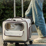 Cat Dog Carrier with Mute Universal Wheels Trolley Pet Backpack Large Space Portable Outdoor Pets Bags Cats And Dog Carrier