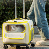 Cat Dog Carrier with Mute Universal Wheels Trolley Pet Backpack Large Space Portable Outdoor Pets Bags Cats And Dog Carrier