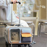 Cat Dog Carrier with Mute Universal Wheels Trolley Pet Backpack Large Space Portable Outdoor Pets Bags Cats And Dog Carrier