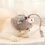 Cat Toys Cat Interactive Toys Kitten Fishing Head Mounted Hat Feathers Bait Fishing Head Covers Tease Pet Supplies Cat