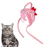 Cat Toys Cat Interactive Toys Kitten Fishing Head Mounted Hat Feathers Bait Fishing Head Covers Tease Pet Supplies Cat
