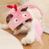 Cat Toys Cat Interactive Toys Kitten Fishing Head Mounted Hat Feathers Bait Fishing Head Covers Tease Pet Supplies Cat