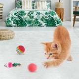 Cat Toys Kitten Toys Assortments Variety Catnip Toys With Rainbow Tunnel Catnip Fish Fluffy Balls Toy For Cat Puppy Kitten Pets