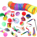 Cat Toys Kitten Toys Assortments Variety Catnip Toys With Rainbow Tunnel Catnip Fish Fluffy Balls Toy For Cat Puppy Kitten Pets