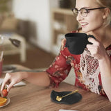 Ceramic Tea Cup Saucers Cup And Spoon Set Abstract Kiss Creative Face Cup With Saucer Creative Coffee Mug Set For Him And Her