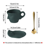 Ceramic Tea Cup Saucers Cup And Spoon Set Abstract Kiss Creative Face Cup With Saucer Creative Coffee Mug Set For Him And Her