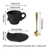 Ceramic Tea Cup Saucers Cup And Spoon Set Abstract Kiss Creative Face Cup With Saucer Creative Coffee Mug Set For Him And Her