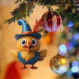 Chicken Holiday Decoration Acrylic Chicken Ornament Reusable Cartoon Christmas Rooster Hang Christmas Tree Decoration For Key