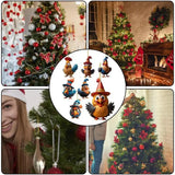 Chicken Holiday Decoration Acrylic Chicken Ornament Reusable Cartoon Christmas Rooster Hang Christmas Tree Decoration For Key