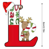 Christmas 26 Letter Ornaments Acrylic 2D Cartoon Ornaments Christmas Pendants Room Ornaments For Window Desks Christmas Tree