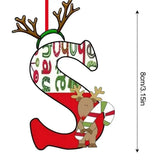 Christmas 26 Letter Ornaments Acrylic 2D Cartoon Ornaments Christmas Pendants Room Ornaments For Window Desks Christmas Tree