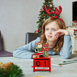 Christmas Countdown Advent Block Calendar Advent Wood Block Desktop Calendar Portable Christmas Desktop Calendar Decoration For