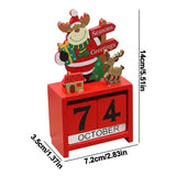Christmas Countdown Advent Block Calendar Advent Wood Block Desktop Calendar Portable Christmas Desktop Calendar Decoration For