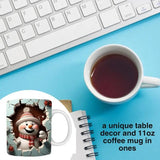 Christmas Holiday Mug Christmas Decoration Coffee Mugs with 3D Painting Table Decorations Ceramic Mug Christmas Party Mugs