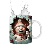 Christmas Holiday Mug Christmas Decoration Coffee Mugs with 3D Painting Table Decorations Ceramic Mug Christmas Party Mugs
