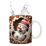 Christmas Holiday Mug Christmas Decoration Coffee Mugs with 3D Painting Table Decorations Ceramic Mug Christmas Party Mugs