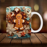 Christmas Holiday Mug Christmas Decoration Coffee Mugs with 3D Painting Table Decorations Ceramic Mug Christmas Party Mugs