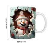 Christmas Holiday Mug Christmas Decoration Coffee Mugs with 3D Painting Table Decorations Ceramic Mug Christmas Party Mugs