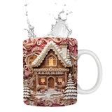Christmas Holiday Mug Christmas Decoration Coffee Mugs with 3D Painting Table Decorations Ceramic Mug Christmas Party Mugs