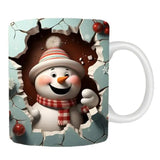 Christmas Holiday Mug Christmas Decoration Coffee Mugs with 3D Painting Table Decorations Ceramic Mug Christmas Party Mugs