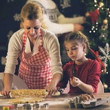 Christmas Rolling Pins Snowflake Wooden Rolling Embossing Baking Cookies Biscuit Fondant Cake Patterned Roller