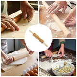 Christmas Rolling Pins Snowflake Wooden Rolling Embossing Baking Cookies Biscuit Fondant Cake Patterned Roller