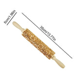 Christmas Rolling Pins Snowflake Wooden Rolling Embossing Baking Cookies Biscuit Fondant Cake Patterned Roller